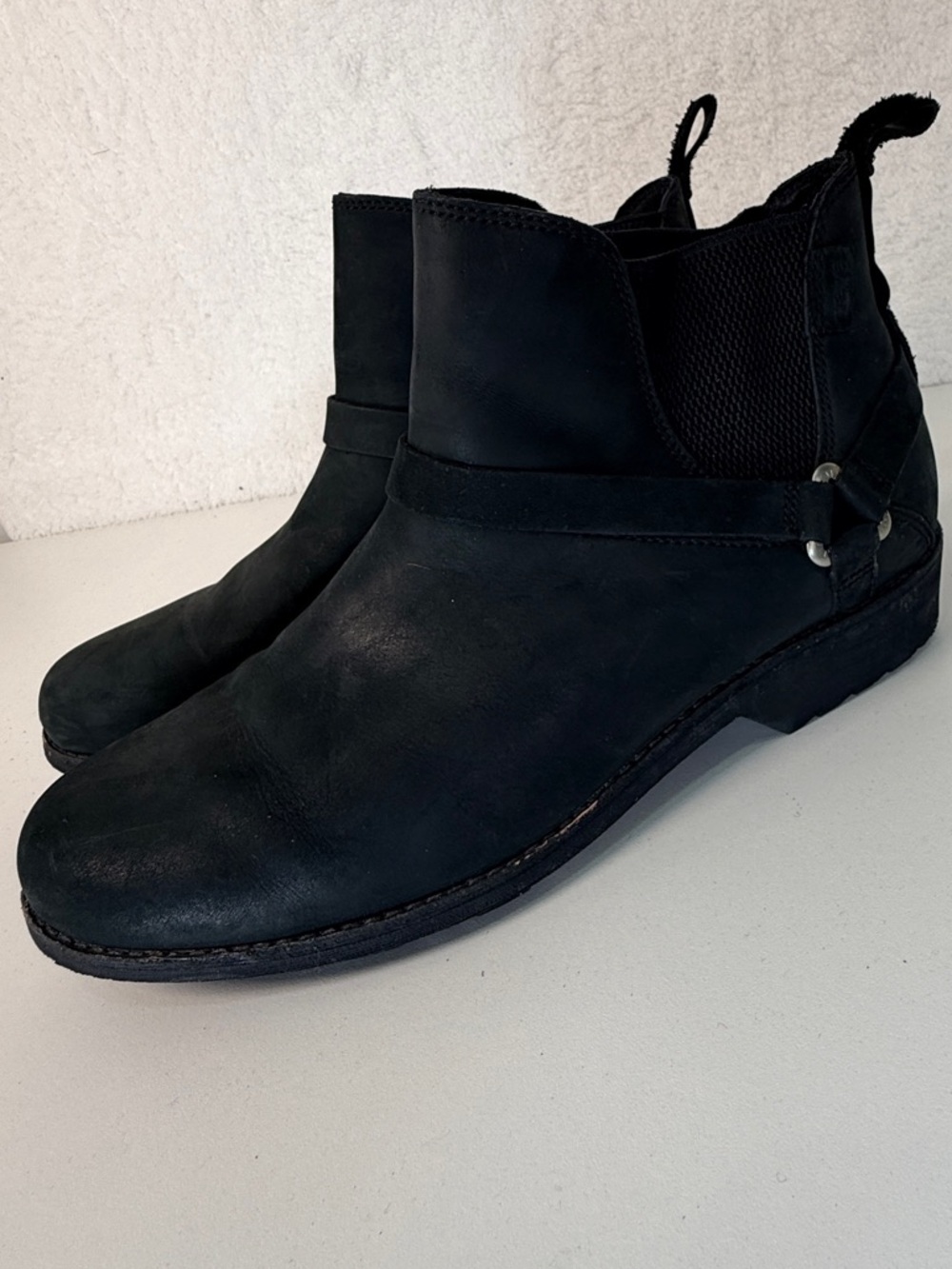 Teva Waterproof Leather Chelsea Ankle Boots Black Women 11 winter Warm